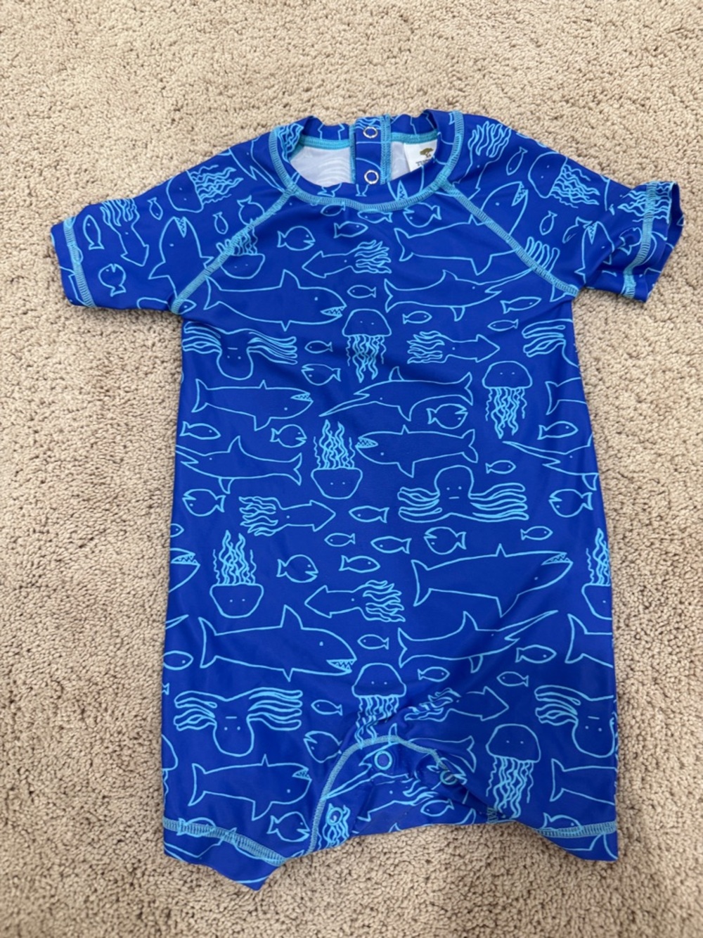 Tucker + Tate Blue Ocean Creature Rashguard One-Piece